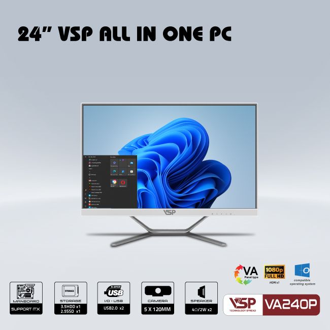 Máy tính để bàn VSP All in One VA240P - FHD