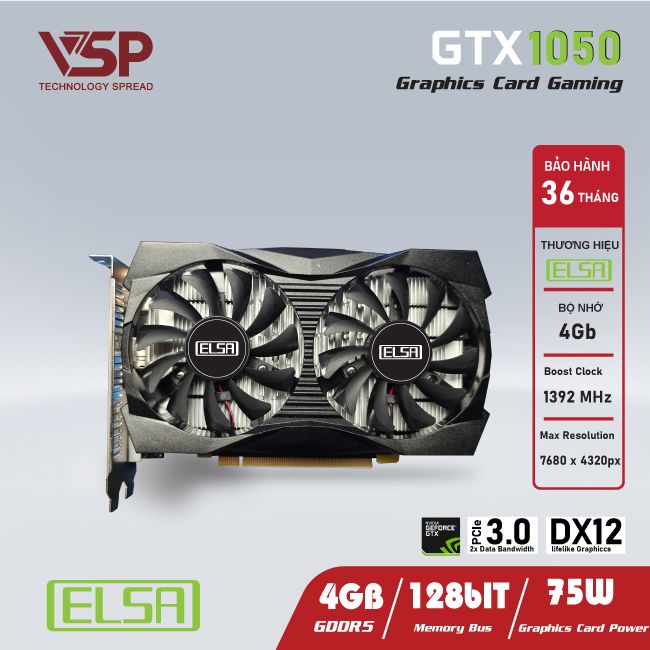 Card màn hình VGA Elsa GTX1050 4GB 