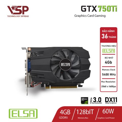 Card màn hình VGA Elsa GTX 750 Ti (GDDR5 2GB/4GB) (128Bit)
