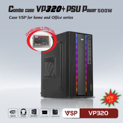 Combo case VSP + PSU 500W for home and office VP320