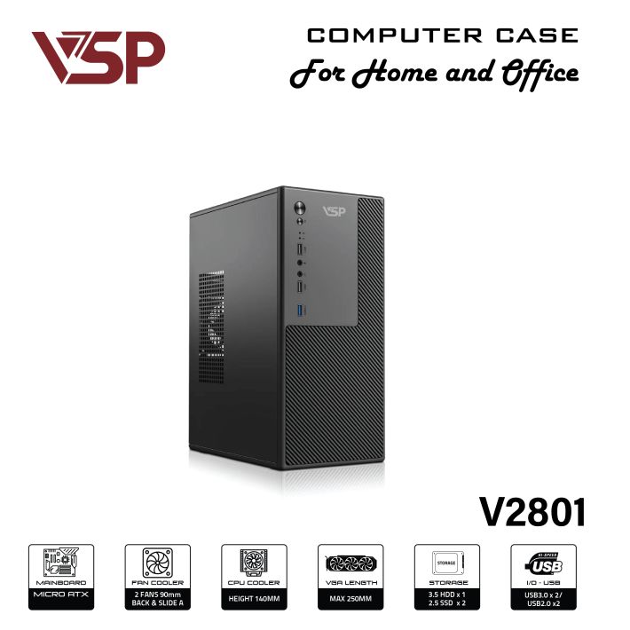 Case văn phòng VSP  M-ATX/I-ATX V2801