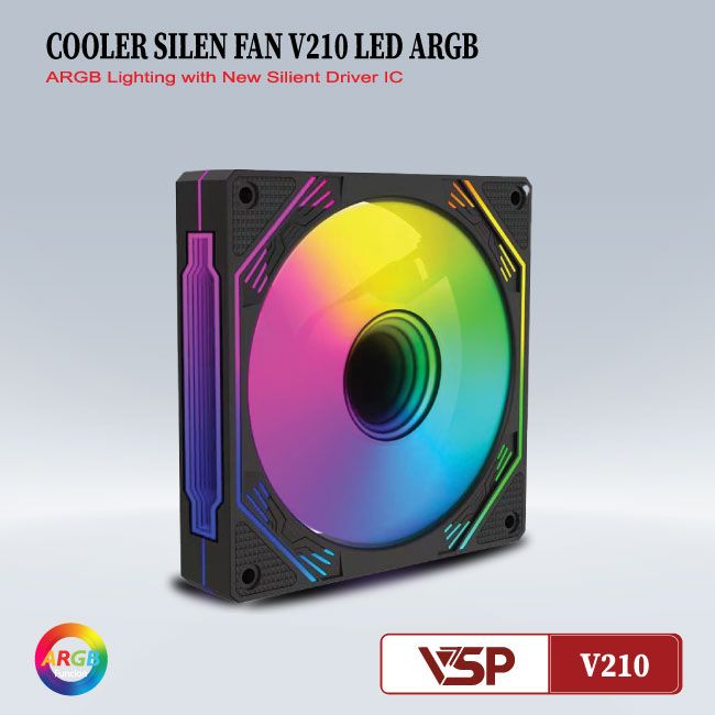 QUẠT TẢN NHIỆT COOLER SILEN V210 LED ARGB