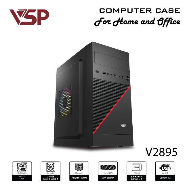 Case văn phòng VSP  M-ATX/I-ATX V2895