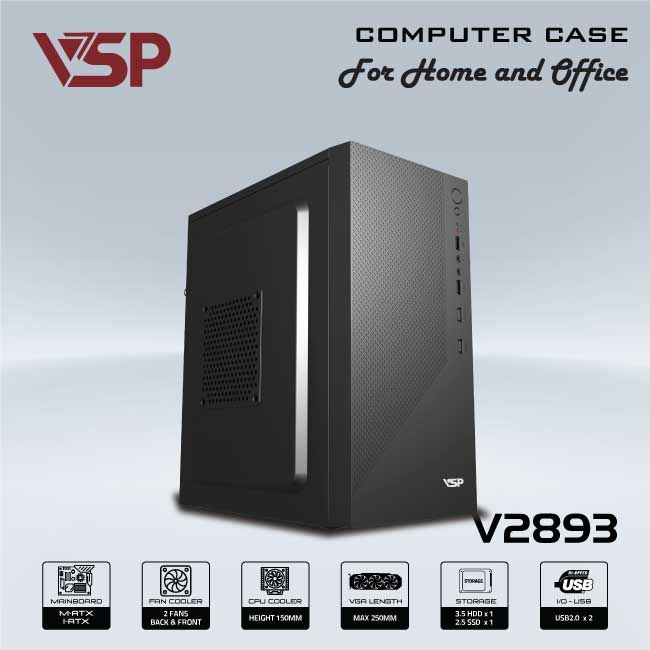 Case văn phòng VSP  M-ATX/I-ATX V2893