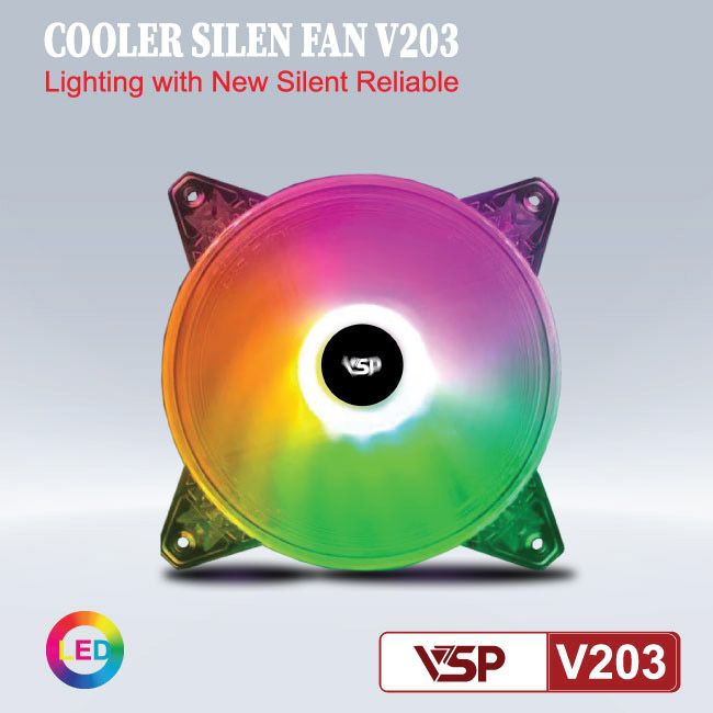 Quạt tản nhiệt VSP LED rgb V203B