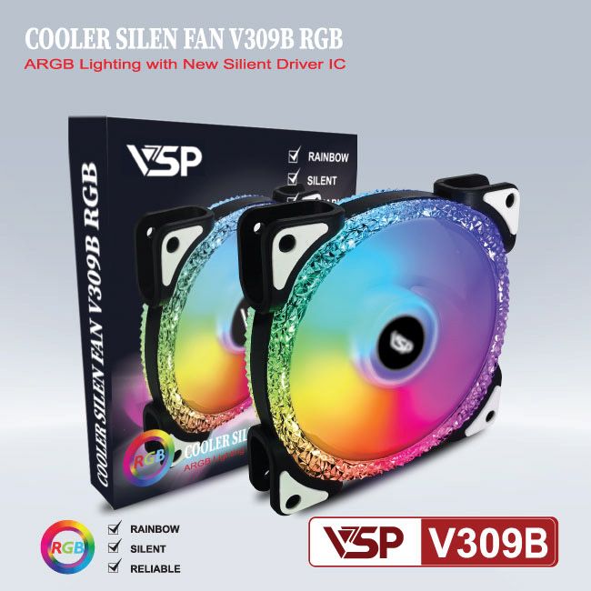 Quạt tản nhiệt VSP LED RGB V309B