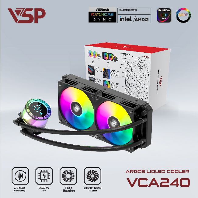 Tản nhiệt nước VSP Infinity Liquid Cooler VCA-240 Đen