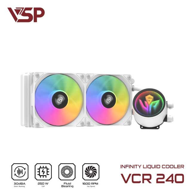 Tản nhiệt nước VSP Infinity Liquid Cooler VCR-240 Trắng