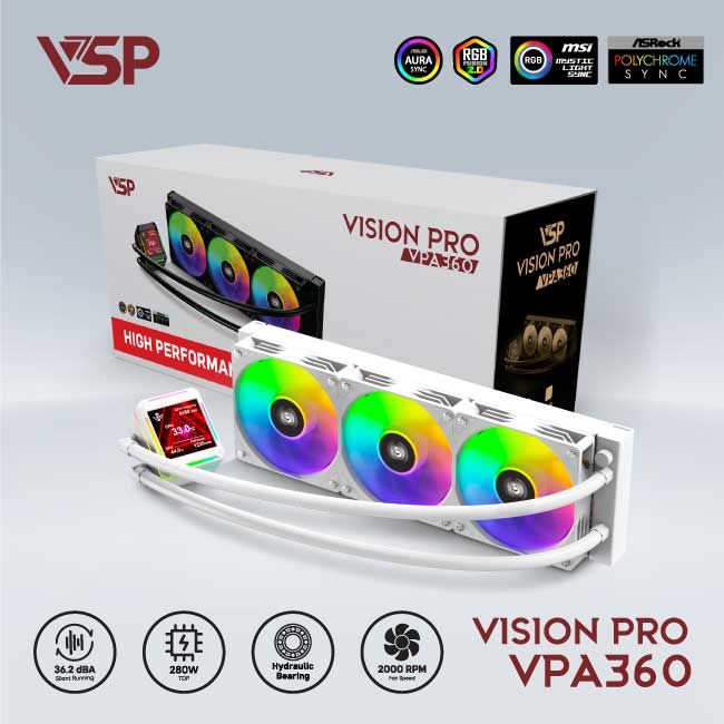 Tản nhiệt nước VSP Vision Pro VPA-360 Trắng