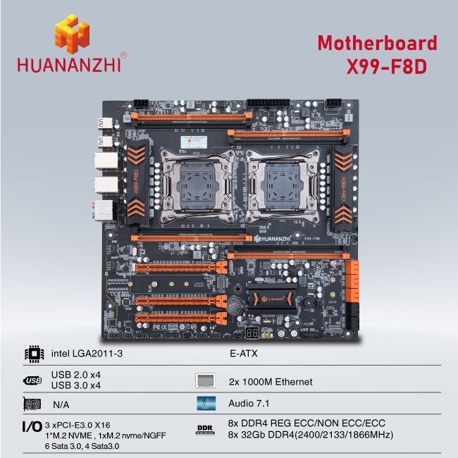 BO MẠCH CHỦ| MAINBOARD HUANANZHI X99 - F8D (DDRAM4)