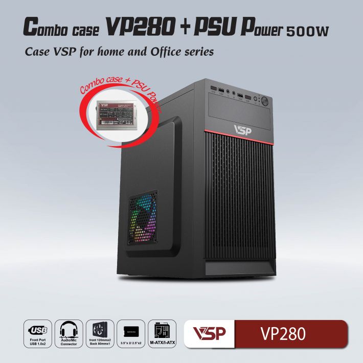 Combo Case văn phòng VP280 có sẵn nguồn 