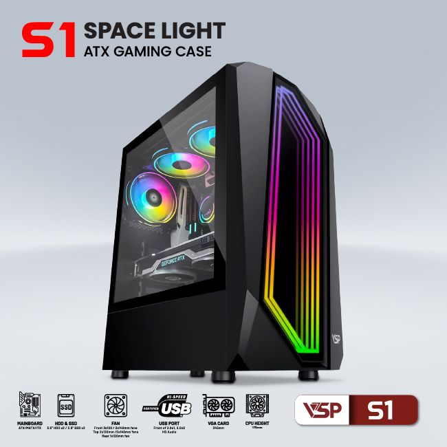 VỎ CASE MÁY TÍNH VSP GAMING S1