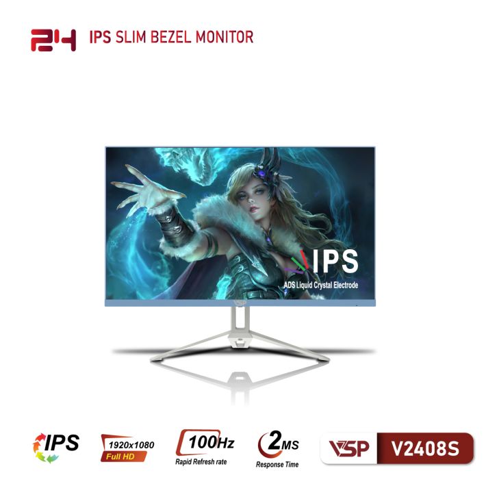 Màn hình phẳng LED mỏng tràn viền VSP V2408S -  Xanh