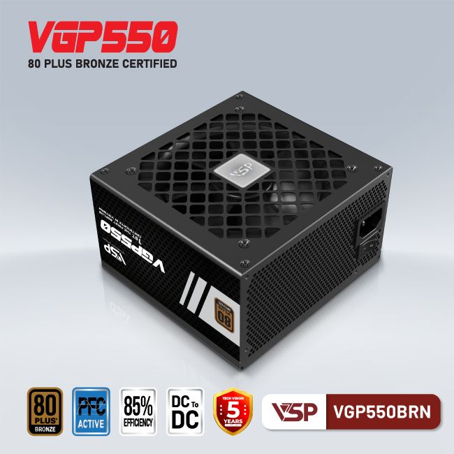 Bộ nguồn VSP VGP550BRN - 80Plus Bronze - 550W