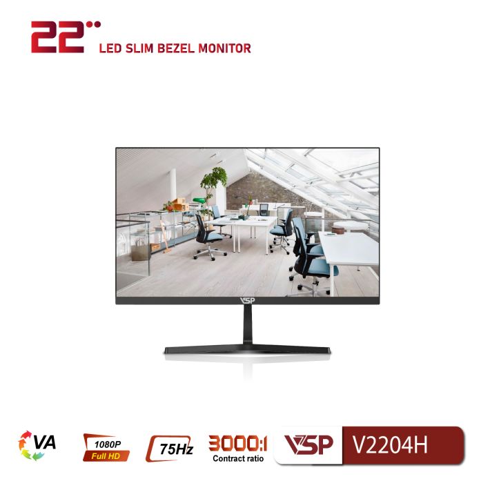 Màn hình phẳng VSP V2204H - 75Hz - Đen