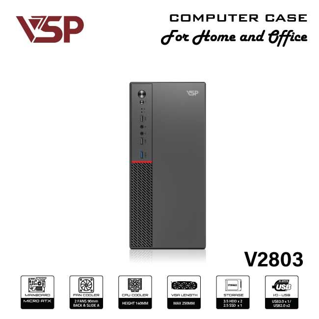 Case văn phòng VSP  M-ATX/I-ATX V2803