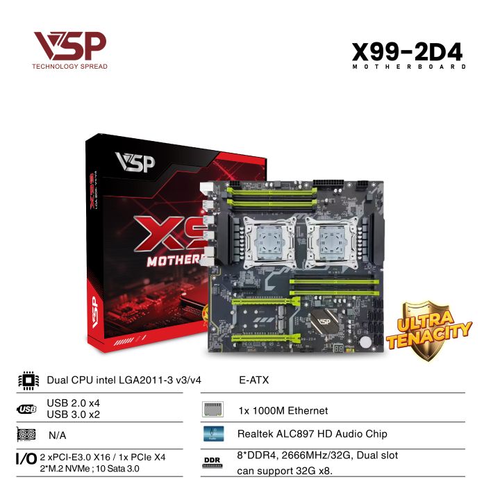 BO MẠCH CHỦ | MAINBOARD VSP X99 - 2D4