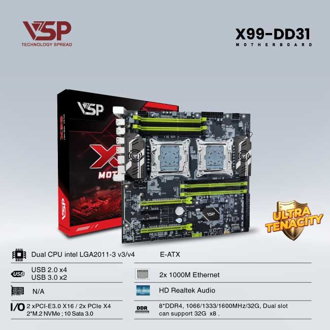 BO MẠCH CHỦ| MAINBOARD VSP X99 - DD31