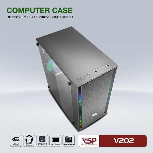 Vỏ Case Máy Tính Gaming & Văn Phòng VSP V202