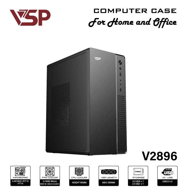 Case văn phòng VSP  M-ATX/I-ATX V2896