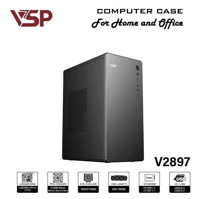 Case văn phòng VSP  M-ATX/I-ATX V2897