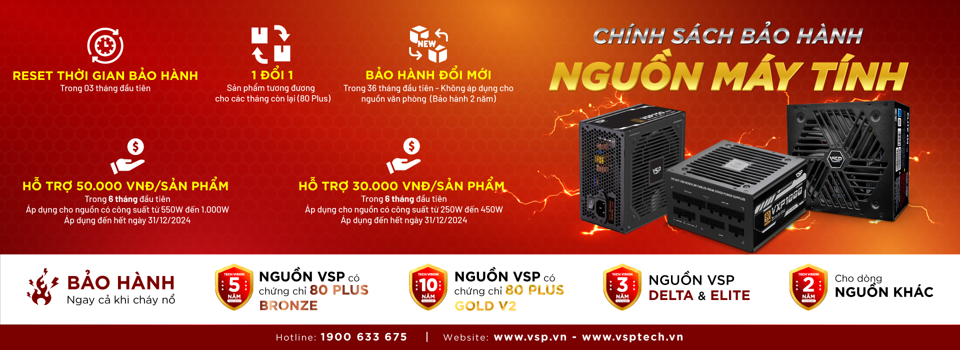 CHÍNH SÁCH BẢO HÀNH NGUỒN MÁY TÍNH VSP