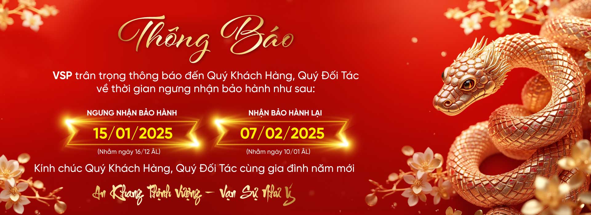 VSP thông báo ngưng nhận bảo hành